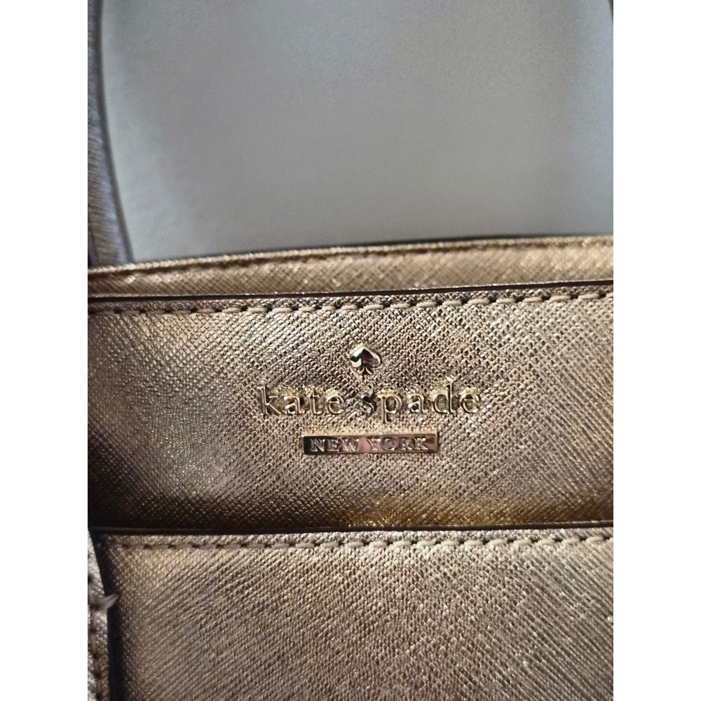 Kate Spade New York Metallic Gold Saffiano Leather Mini Satchel Crossbody Bag - Picture 3 of 14